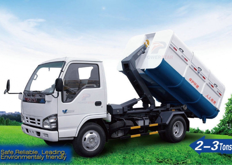 japanese 3cbm Isuzu Garbage Truck / Hook-Lift Truck / Garbage Vehicle 3cbm
