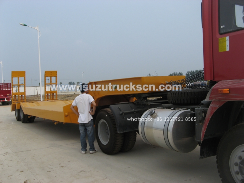 china 2 axles 3 axles 50ton heavy duty low bed trailers/lowbed semi trailer for sale