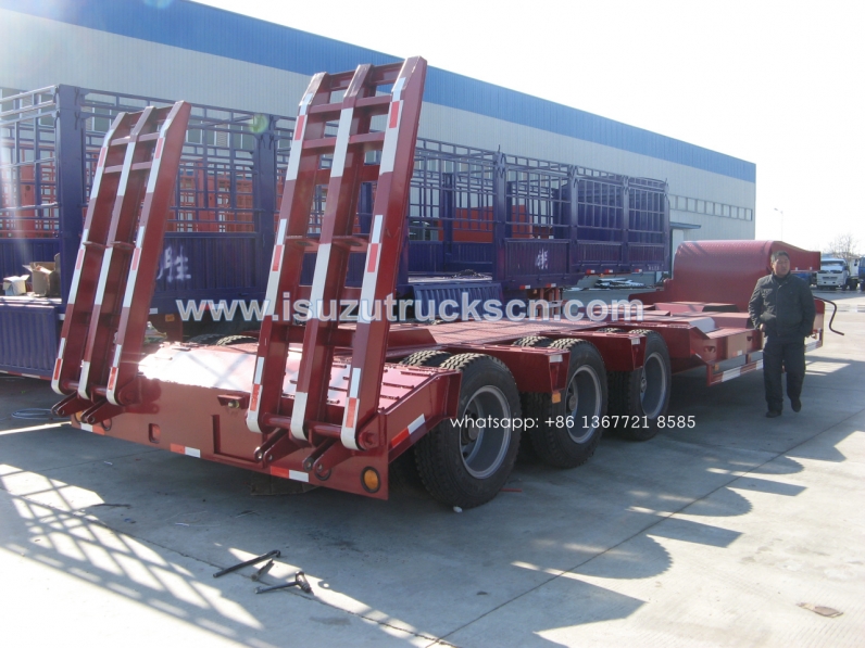 china 2 axles 3 axles 50ton heavy duty low bed trailers/lowbed semi trailer for sale