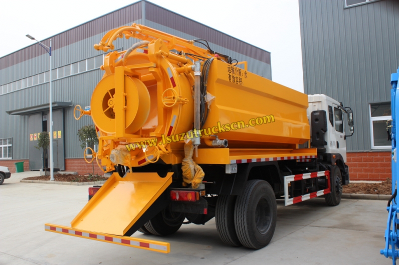 10wheesl Isuzu brand Combined Sewer Jetting Vacuum Trucks