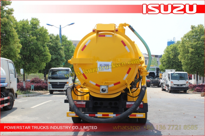 japanese NKR ELF FTR 6000Liter Isuzu Sewer Cleaning Combination Vacuum Jetting Trucks