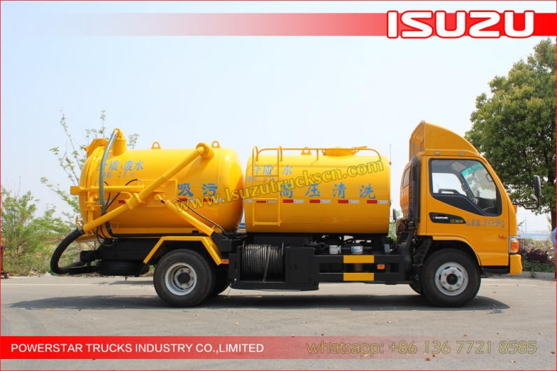 japanese NKR ELF FTR 6000Liter Isuzu Sewer Cleaning Combination Vacuum Jetting Trucks