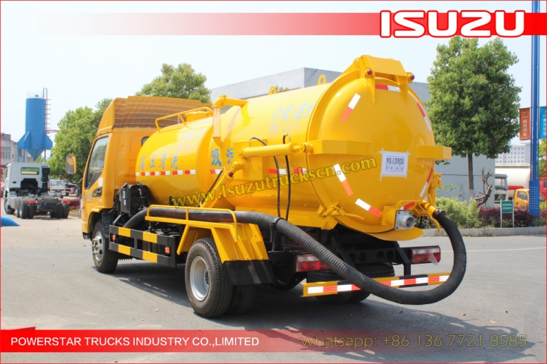 japanese NKR ELF FTR 6000Liter Isuzu Sewer Cleaning Combination Vacuum Jetting Trucks