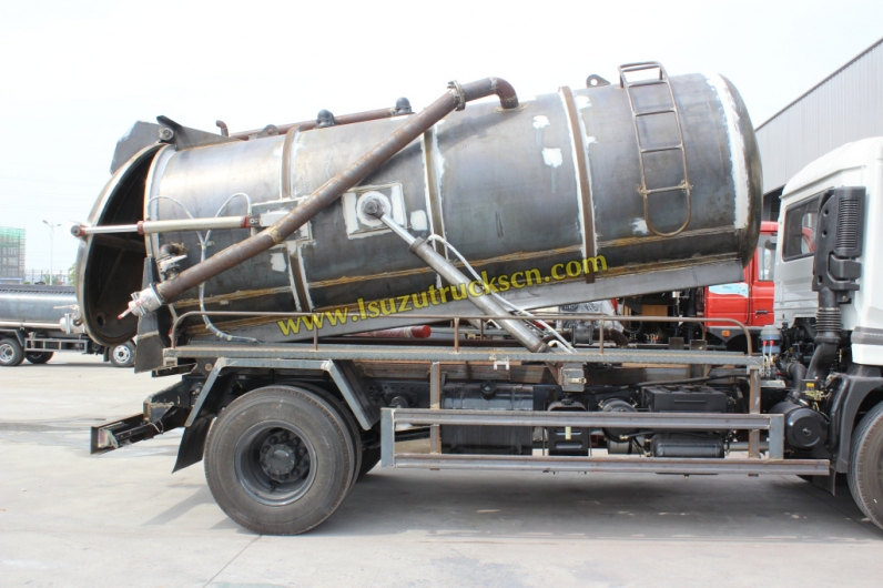 10wheesl Isuzu brand Combined Sewer Jetting Vacuum Trucks