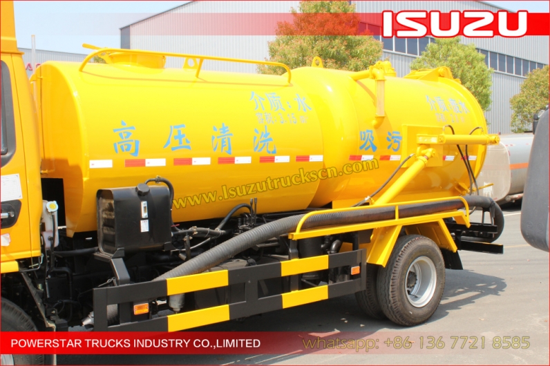 japanese NKR ELF FTR 6000Liter Isuzu Sewer Cleaning Combination Vacuum Jetting Trucks