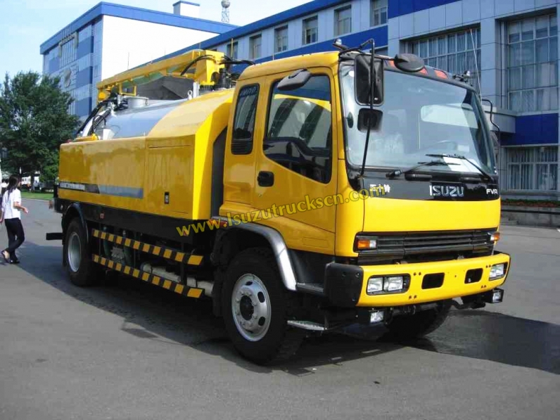 10wheesl Isuzu brand Combined Sewer Jetting Vacuum Trucks