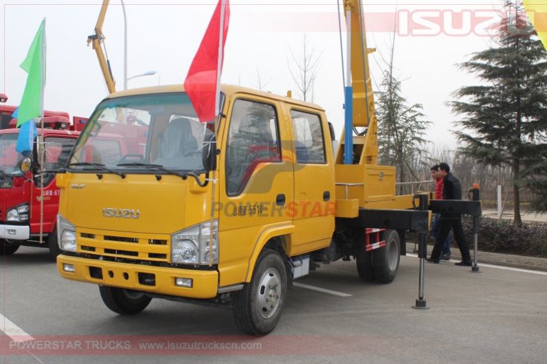 High quality aerial platform truck Isuzu Hydraulic telescopic boom truck