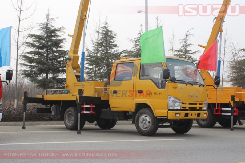 High quality aerial platform truck Isuzu Hydraulic telescopic boom truck