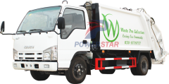Hydraulic garbage compactor truck Isuzu Rear loader garbage truck