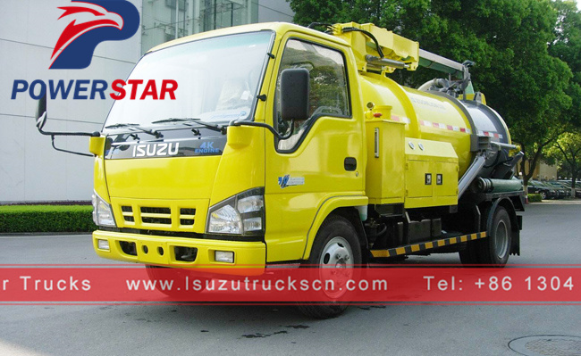 waste water suction truck Isuzu vacuum pump Sewage tanker