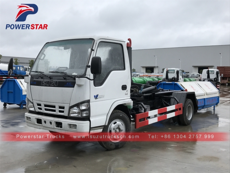 4*2 Japan brand Isuzu hook lift garbage truck for sale