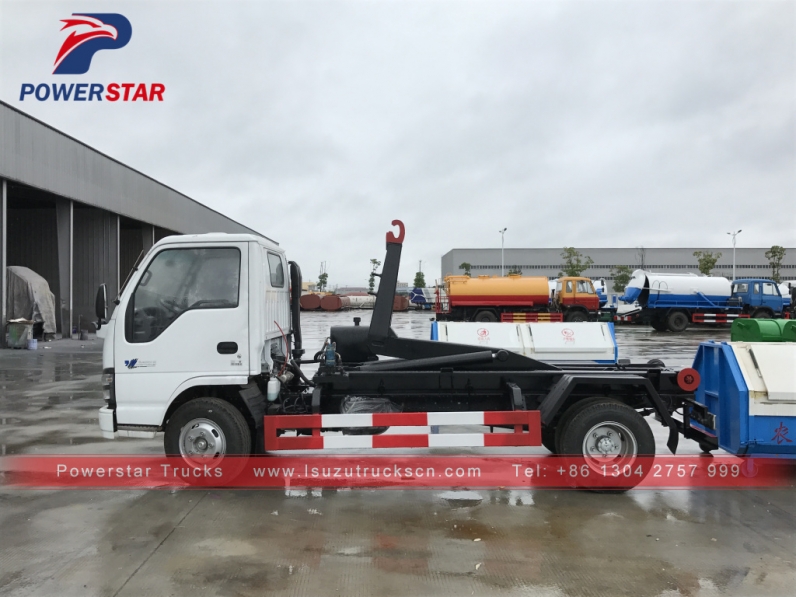 4*2 Japan brand Isuzu hook lift garbage truck for sale