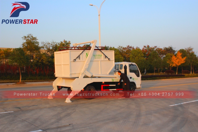 skip loader truck Isuzu arm roll container refuse truck
