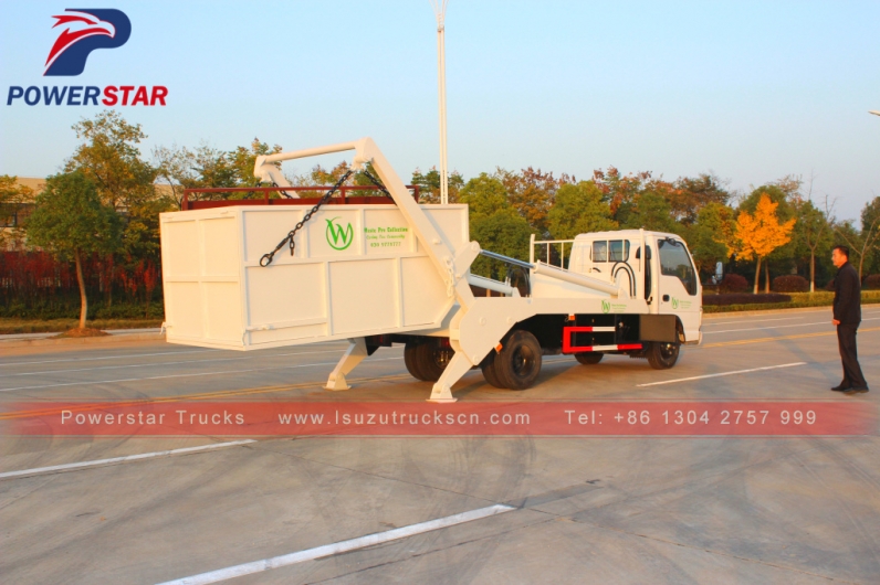 skip loader truck Isuzu arm roll container refuse truck
