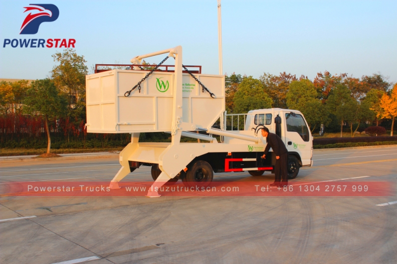 skip loader truck Isuzu arm roll container refuse truck