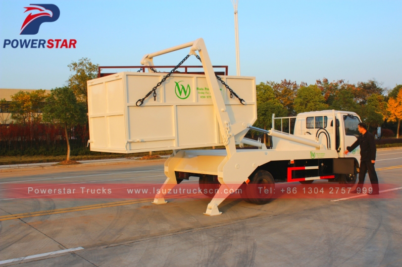 skip loader truck Isuzu arm roll container refuse truck