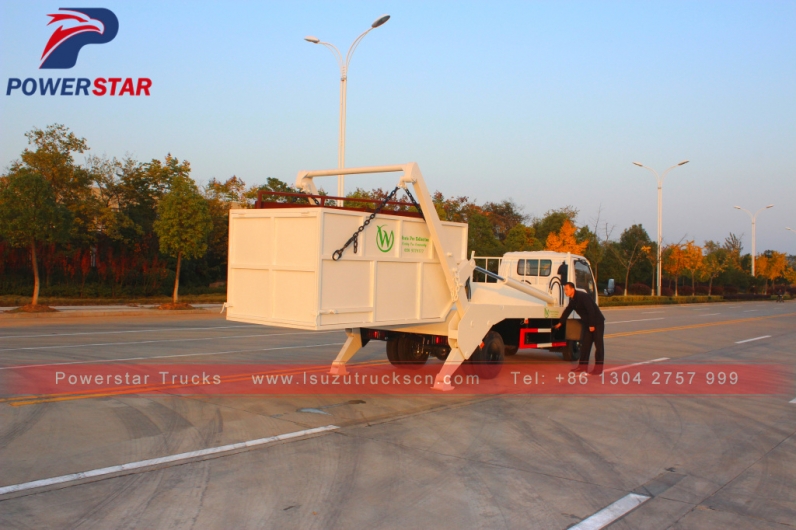 skip loader truck Isuzu arm roll container refuse truck