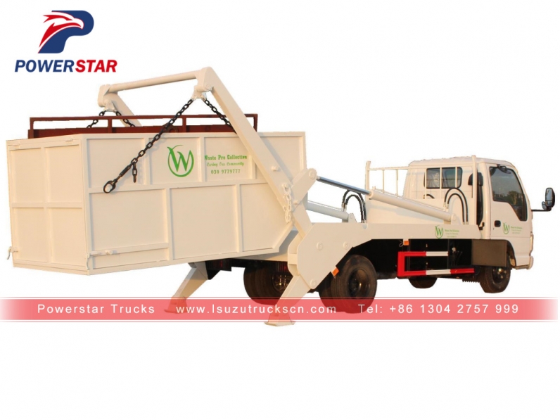 skip loader truck Isuzu arm roll container refuse truck