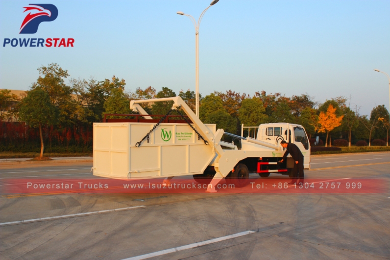 skip loader truck Isuzu arm roll container refuse truck