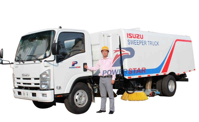 waste collection sweeper truck Isuzu