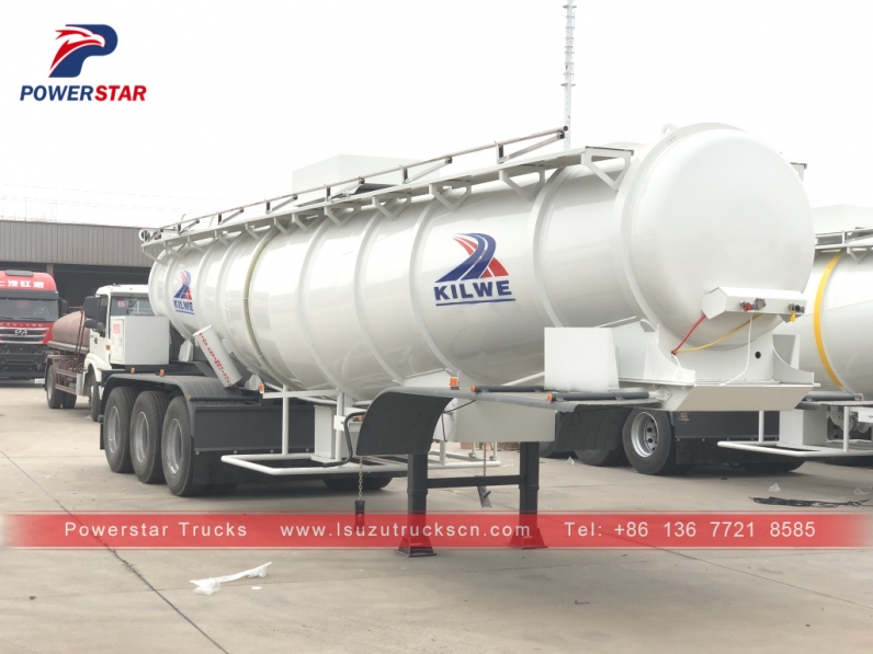 Powerstar Acetic Acid Tanker Semi Trailer 3 Axles For Transport Acetic Acid