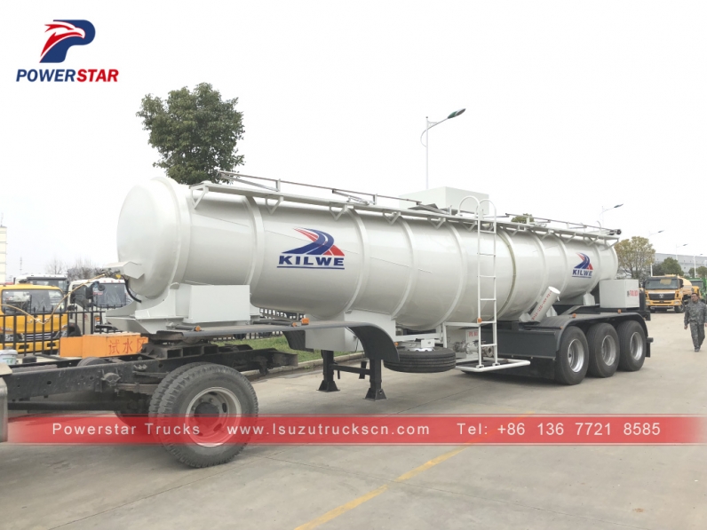 Powerstar Acetic Acid Tanker Semi Trailer 3 Axles For Transport Acetic Acid