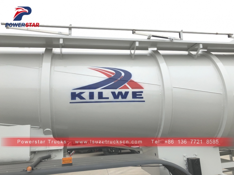Powerstar Acetic Acid Tanker Semi Trailer 3 Axles For Transport Acetic Acid