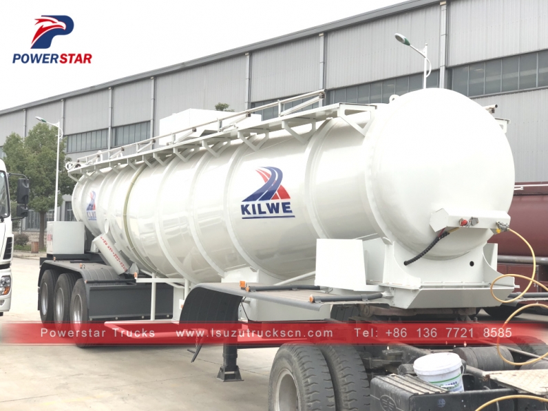Powerstar Acetic Acid Tanker Semi Trailer 3 Axles For Transport Acetic Acid