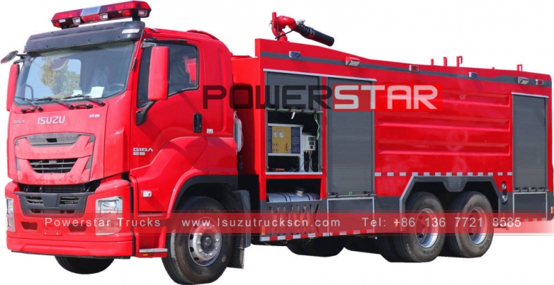 Japan ISUZU GIGA Fire Engine Airport Firefighting WaterFoamDry Powder Monitor Fire Truck