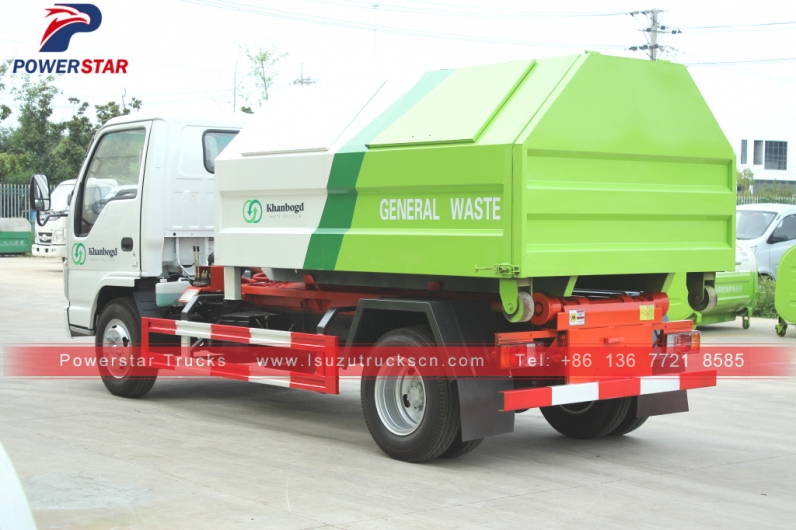 Mongolia isuzu Container removable garbage truck for sale
