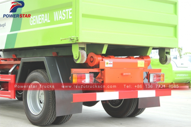 Mongolia isuzu Container removable garbage truck for sale