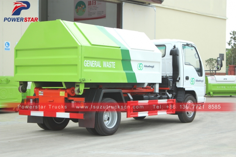 Mongolia isuzu Container removable garbage truck for sale