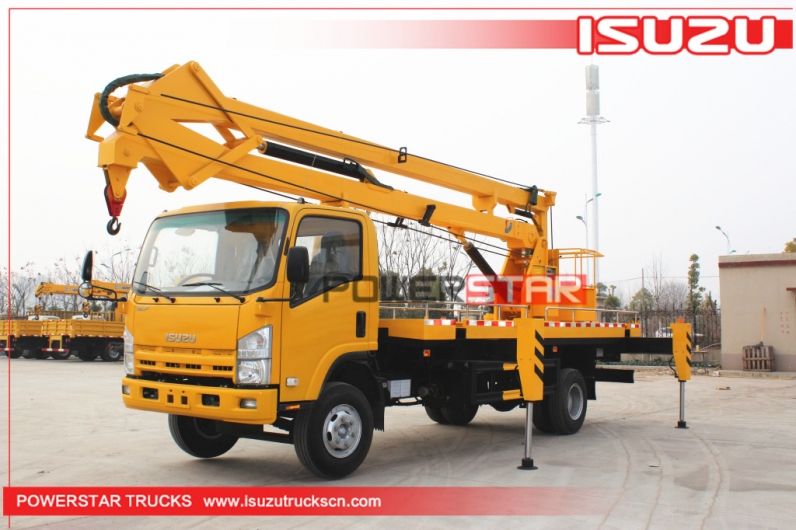 4x2 Syria 6wheels 19m Isuzu Aerial work platform truck with working cage manufacturer