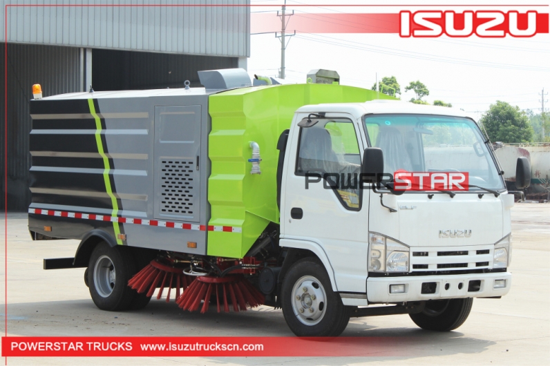 Isuzu brand 4x2 street road sweep truck sweeper sweeping vehicle for public roads