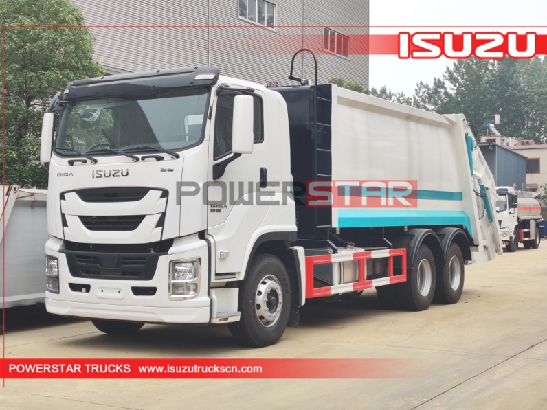 Rear Load Garbage Trucks ISUZU GIGA Hydraulic Garbage Compactor Vehicle