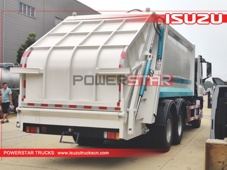 Rear Load Garbage Trucks ISUZU GIGA Hydraulic Garbage Compactor Vehicle