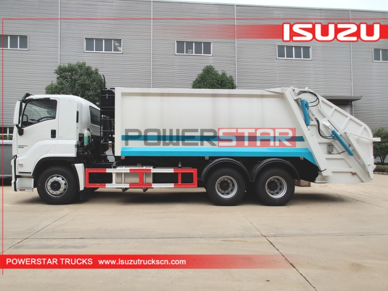 Rear Load Garbage Trucks ISUZU GIGA Hydraulic Garbage Compactor Vehicle