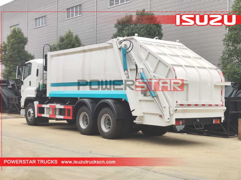 Rear Load Garbage Trucks ISUZU GIGA Hydraulic Garbage Compactor Vehicle