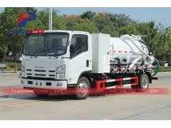 Isuzu Fecal Suction Sewage Truck with ITALY Vacuum Pump small 5000L Sewel Jetting