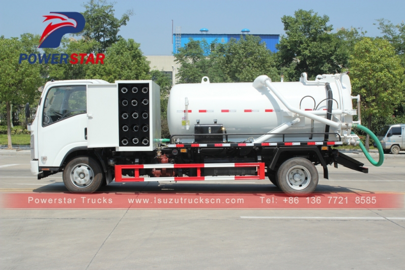 Isuzu Fecal Suction Sewage Truck with ITALY Vacuum Pump small 5000L Sewel Jetting
