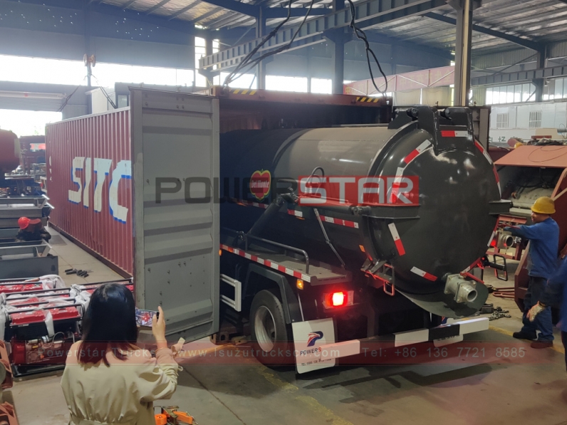 Philippines ISUZU ELF Sewage Suction Tank Fecal Sludge Truck for Sale