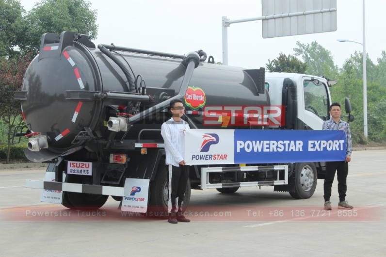 Philippines ISUZU ELF Sewage Suction Tank Fecal Sludge Truck for Sale