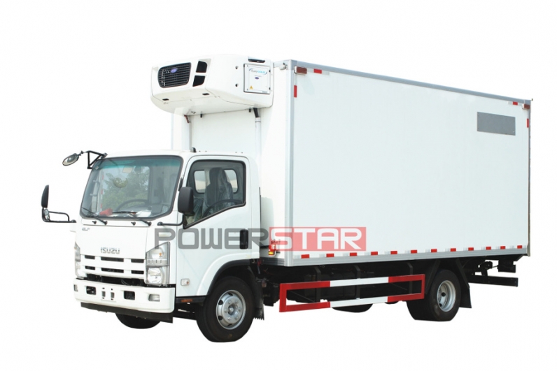 Isuzu refrigerator truck Carrier freezer truck fish meat hook refrigerator van truck