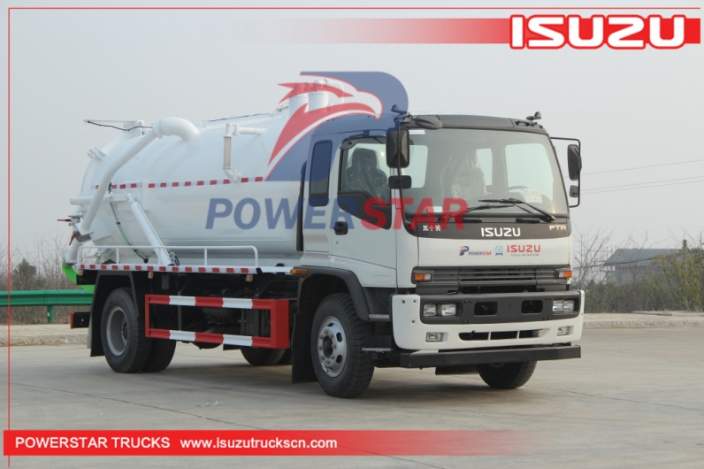 ISUZU FTR septic truck 14cbm fecal vacuum sewage tank pump suction clean truck