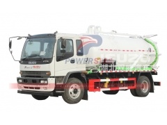 ISUZU FTR septic truck 14cbm fecal vacuum sewage tank pump suction clean truck