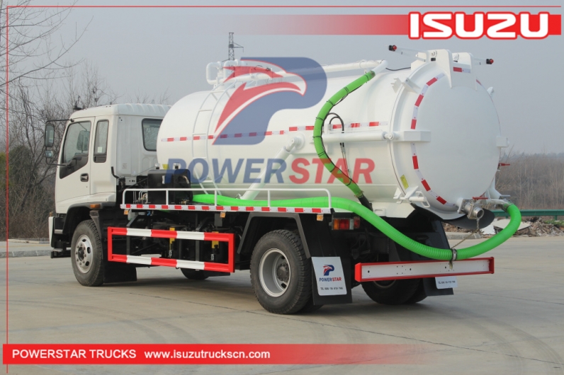 ISUZU FTR septic truck 14cbm fecal vacuum sewage tank pump suction clean truck