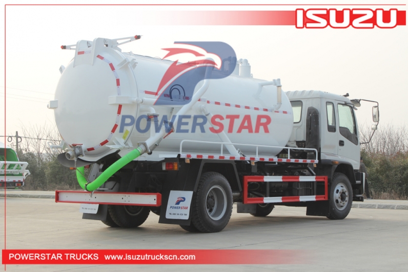 ISUZU FTR septic truck 14cbm fecal vacuum sewage tank pump suction clean truck