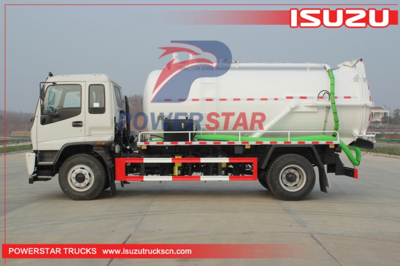 ISUZU FTR septic truck 14cbm fecal vacuum sewage tank pump suction clean truck