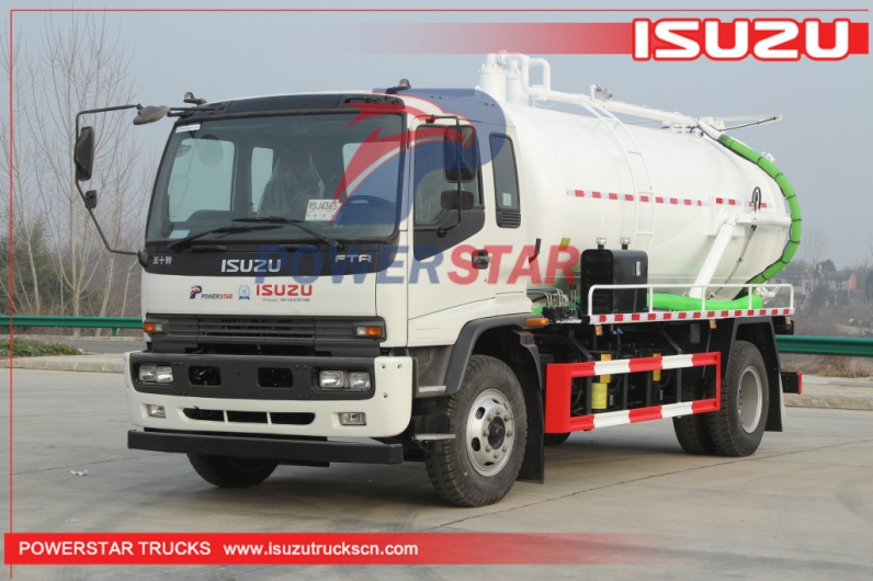 ISUZU FTR septic truck 14cbm fecal vacuum sewage tank pump suction clean truck