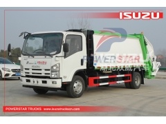 Ethiopia New ISUZU Compression refuse collector npr elf Garbage Truck for sale